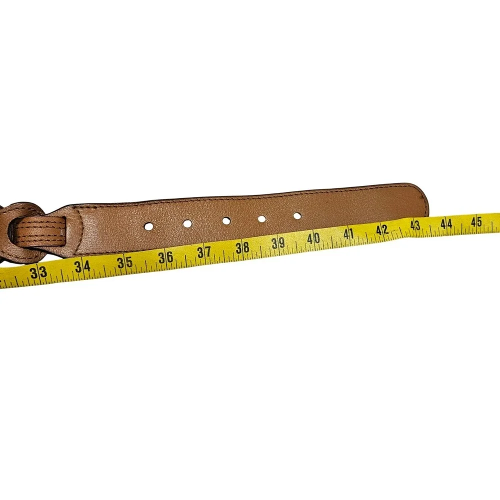 Esprit Braided Belt Womens Medium Tan Brown‎ Buffalo Leather Boho Western Style